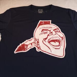 Atlana Braves Casual Short Sleeve Graphic Baseball Shirt Mens Size M Blue